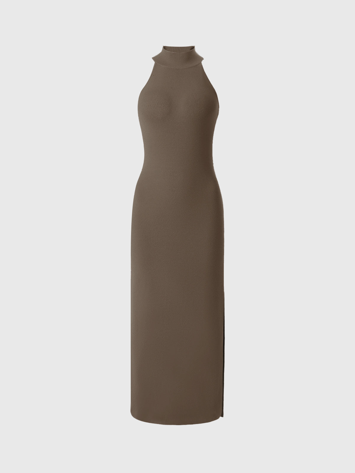 Vestido de Gola Alta com Decote
