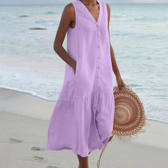Lidia – Vestido de Verão com Decote em V