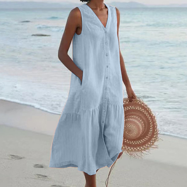 Lidia – Vestido de Verão com Decote em V