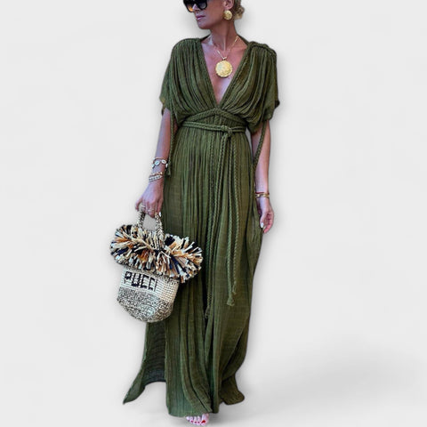 Vestido Maxi Kimono de Estilo Grego