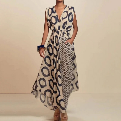 Sara - Vestido Comprido Com Corte Fluido e Bolsos