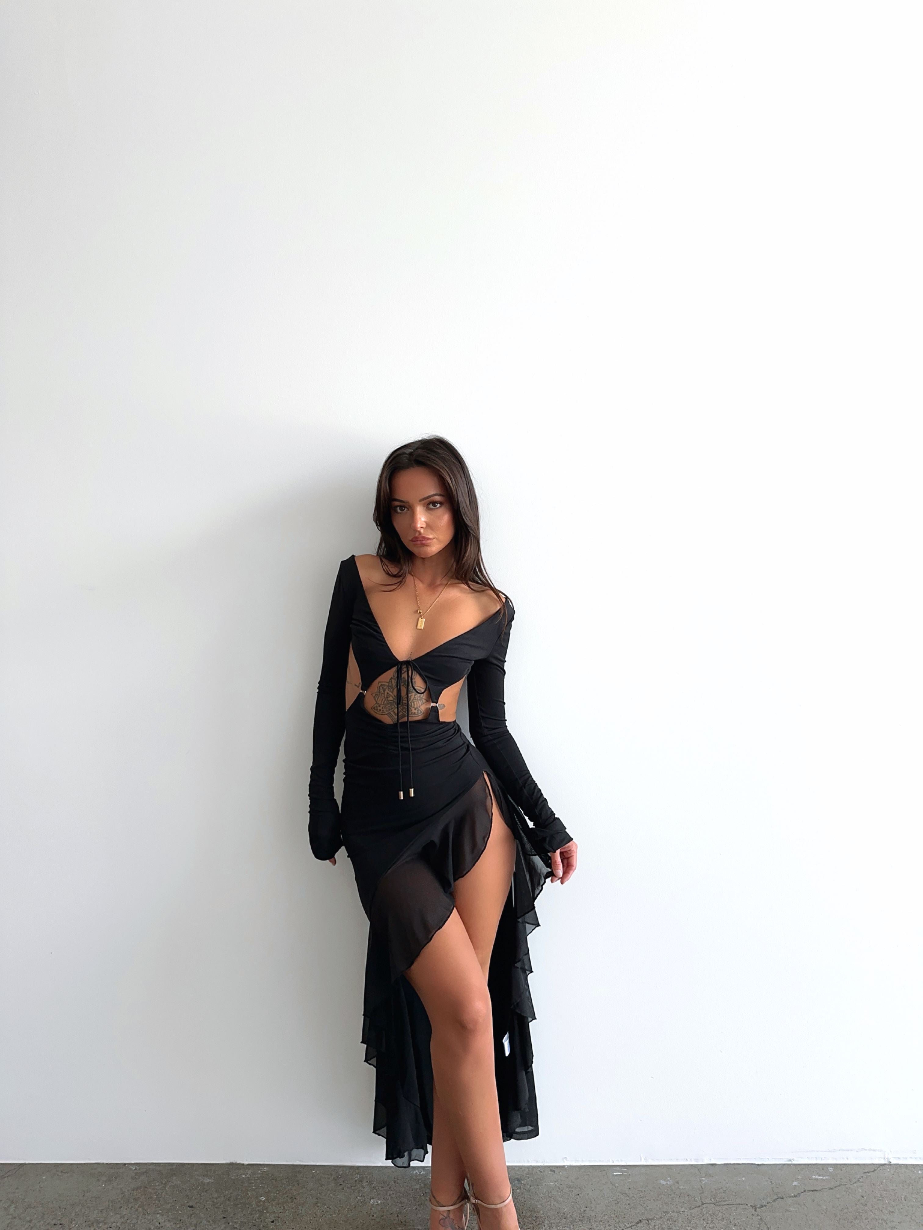 MOROCCO MAXI DRESS BLACK - OUTCAST EXCLUSIVES