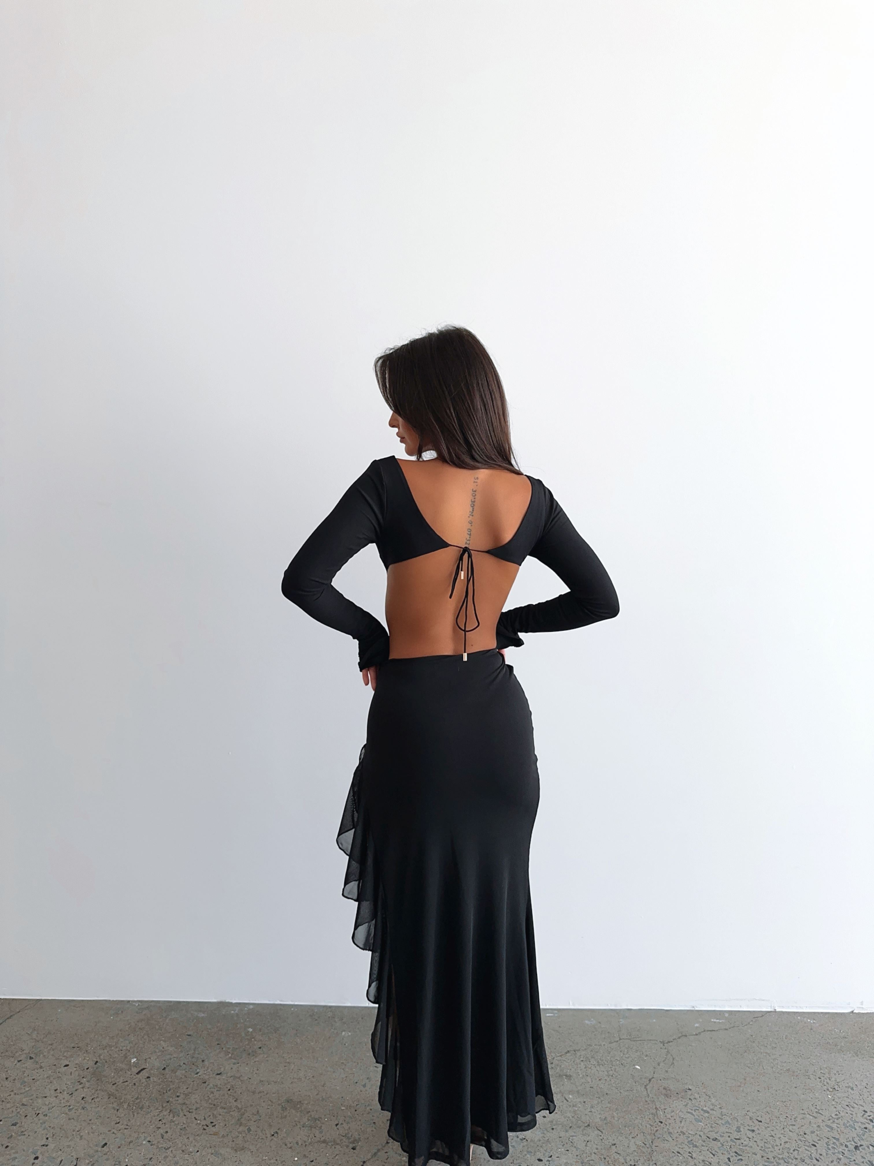 MOROCCO MAXI DRESS BLACK - OUTCAST EXCLUSIVES