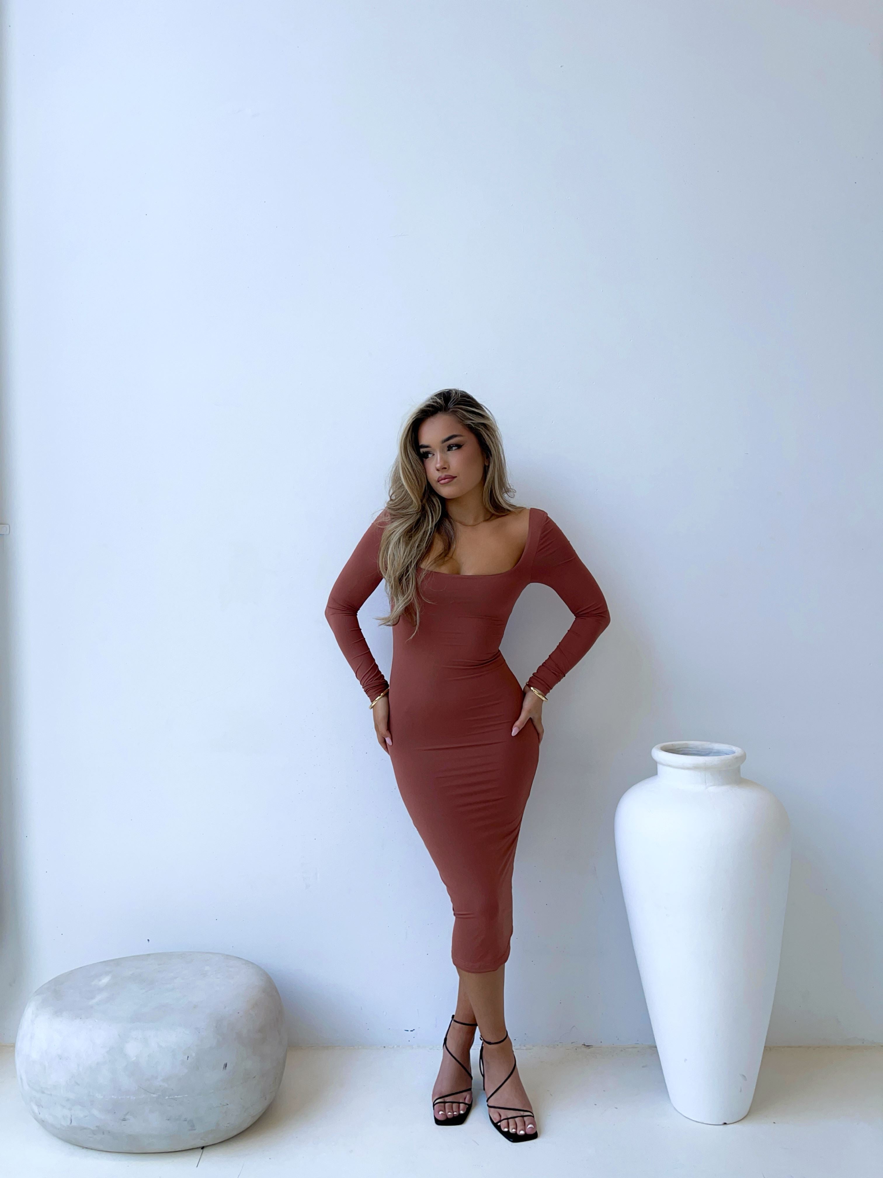 BLAKE MIDI DRESS SIENNA - OUTCAST EXCLUSIVES
