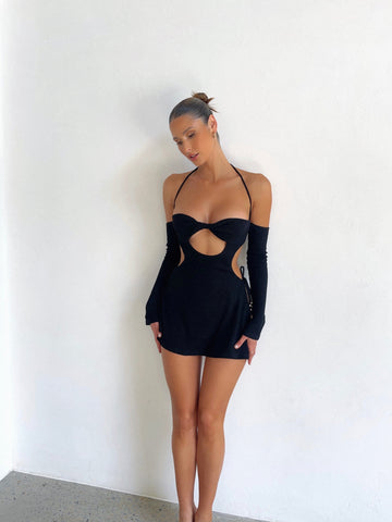 SADIE MINI DRESS BLACK - OUTCAST EXCLUSIVES