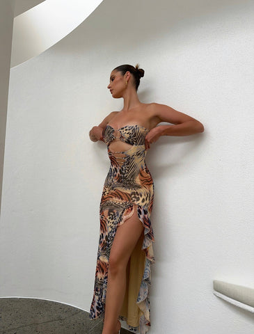 SANGRIA PRINTED MAXI DRESS - OUTCAST EXCLUSIVES