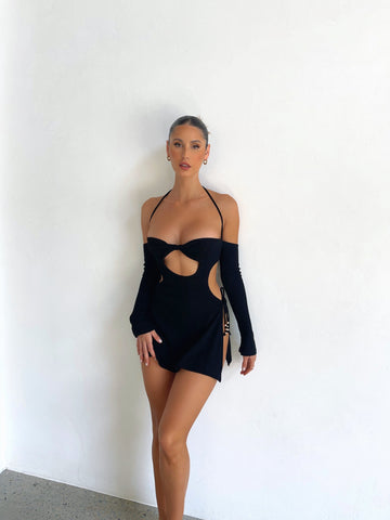 SADIE MINI DRESS BLACK - OUTCAST EXCLUSIVES