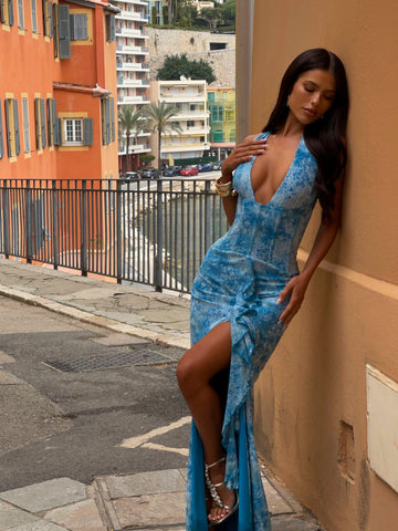 KIALI MAXI DRESS BLUE TOPAZ