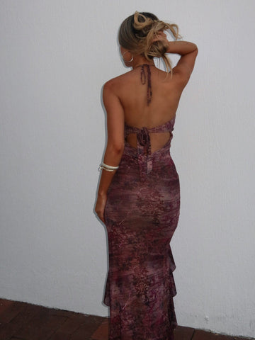 NAIARA MAXI DRESS MAROON MIRAGE