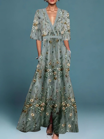Ofelia - Vestido longo floral elegante