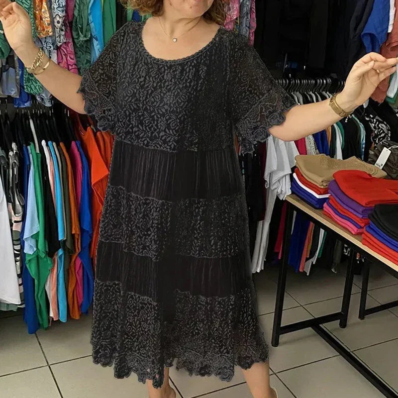 Aria | Vestido de renda de manga curta