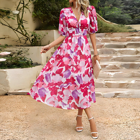 Irene – Vestido Midi com Decote em V