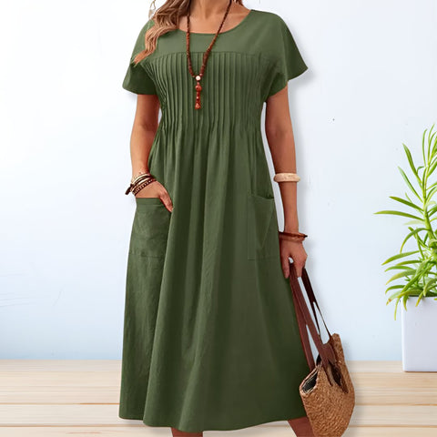 Elisabete | Vestido Fresco e Prático com Bolsos
