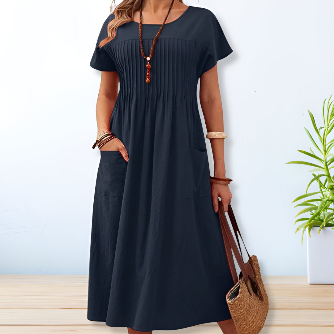 Elisabete | Vestido Fresco e Prático com Bolsos