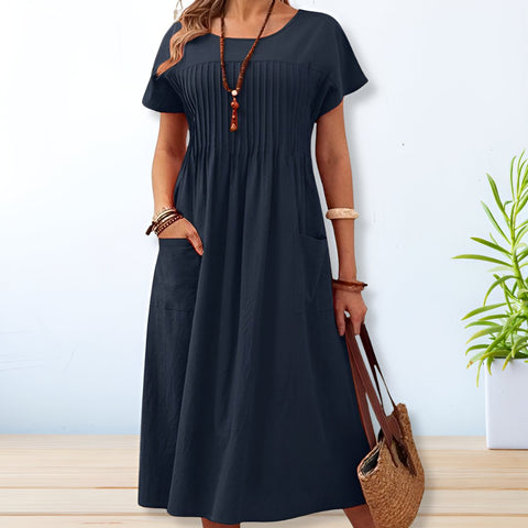 Elisabete | Vestido Fresco e Prático com Bolsos