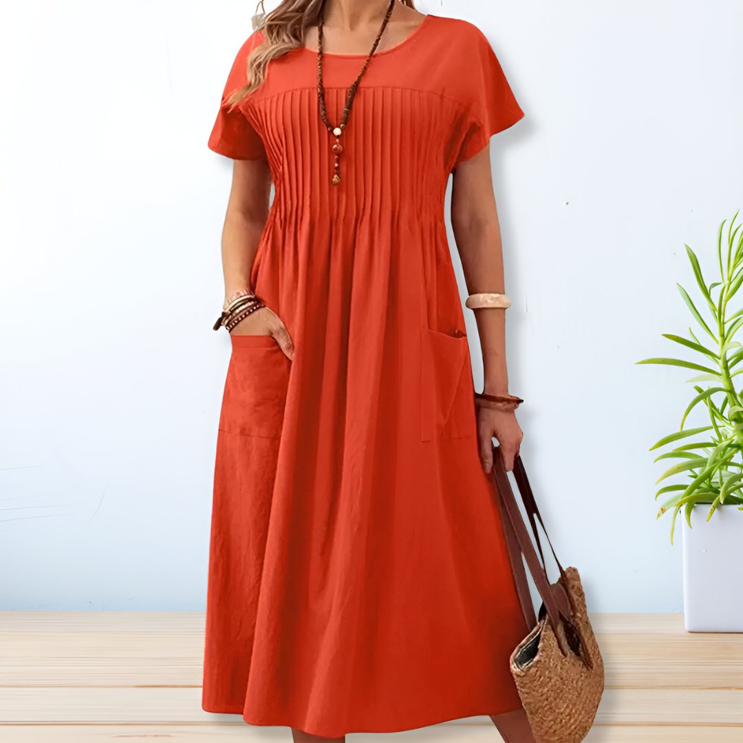 Elisabete | Vestido Fresco e Prático com Bolsos