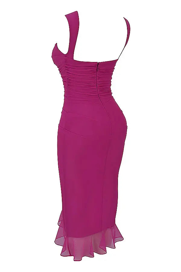 Carlota | Vestido Midi com Folhos