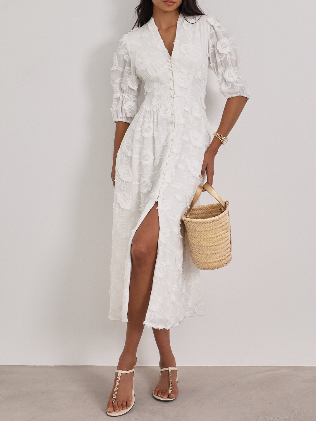 Celeste - Vestido Bordado Floral