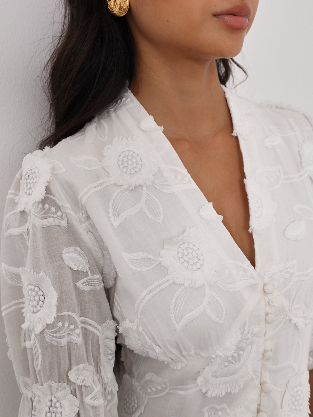 Celeste - Vestido Bordado Floral