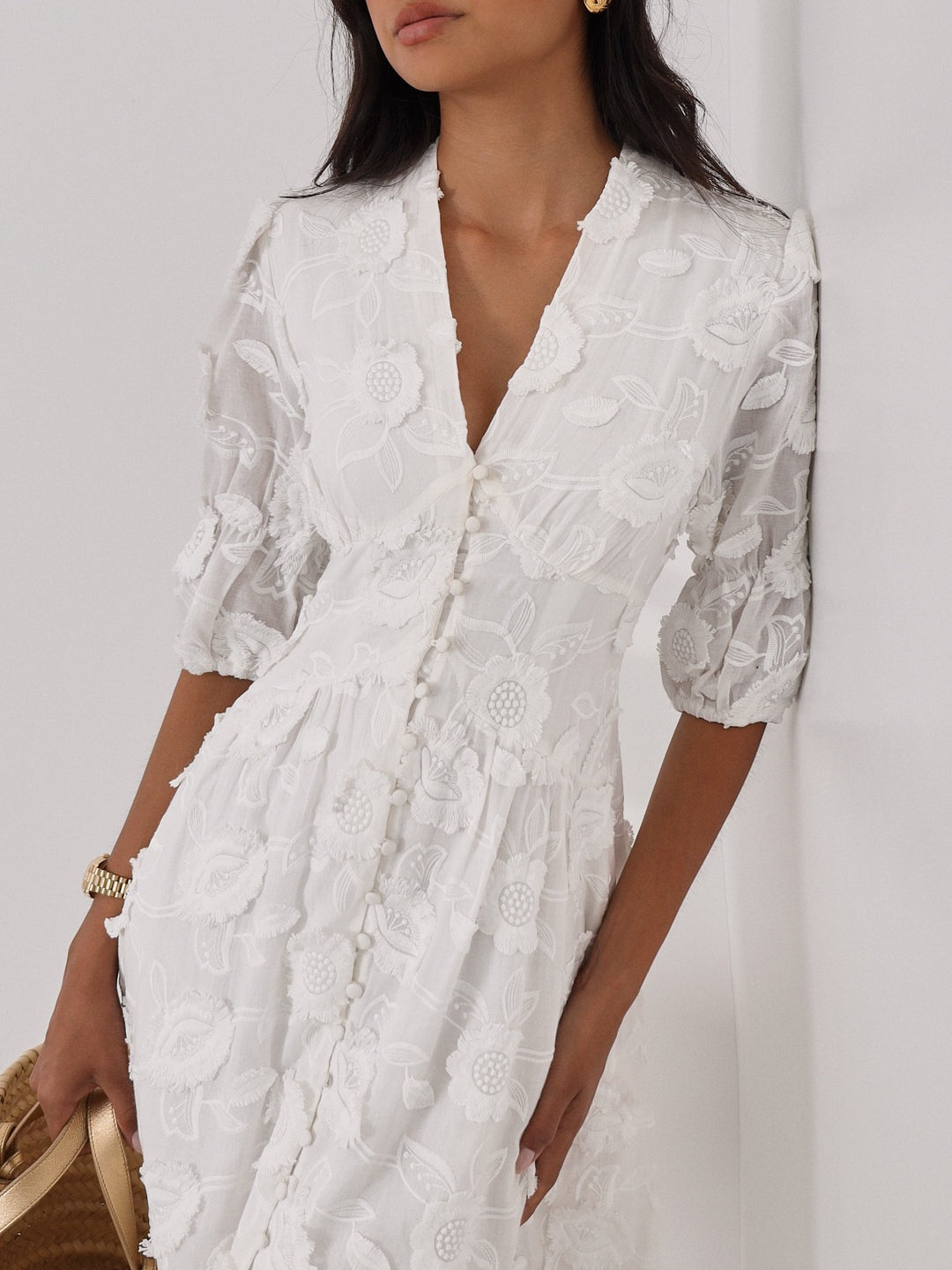 Celeste - Vestido Bordado Floral