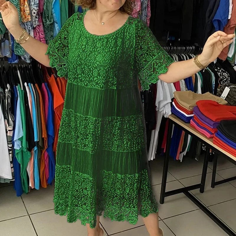 Aria | Vestido de renda de manga curta