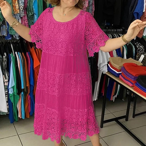 Aria | Vestido de renda de manga curta