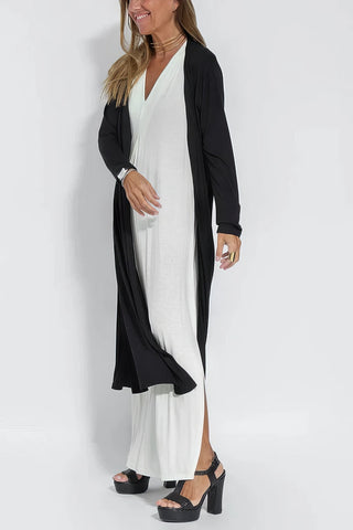 Ana - Vestido comprido elegante + casaco de malha a condizer