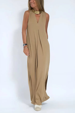 Ana - Vestido comprido elegante + casaco de malha a condizer