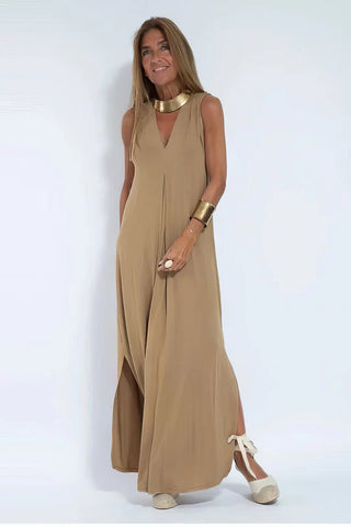 Ana - Vestido comprido elegante + casaco de malha a condizer