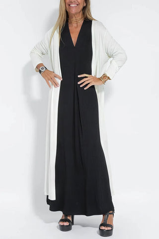Ana - Vestido comprido elegante + casaco de malha a condizer