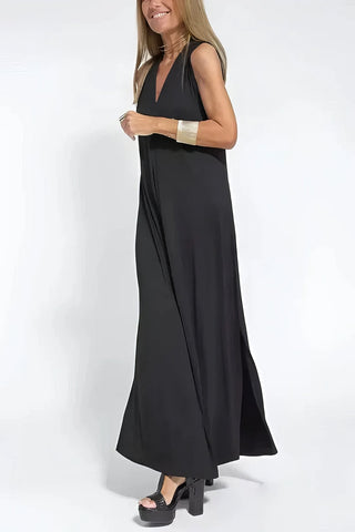 Ana - Vestido comprido elegante + casaco de malha a condizer