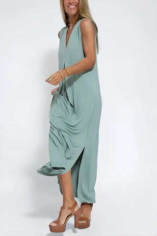 Ana - Vestido comprido elegante + casaco de malha a condizer