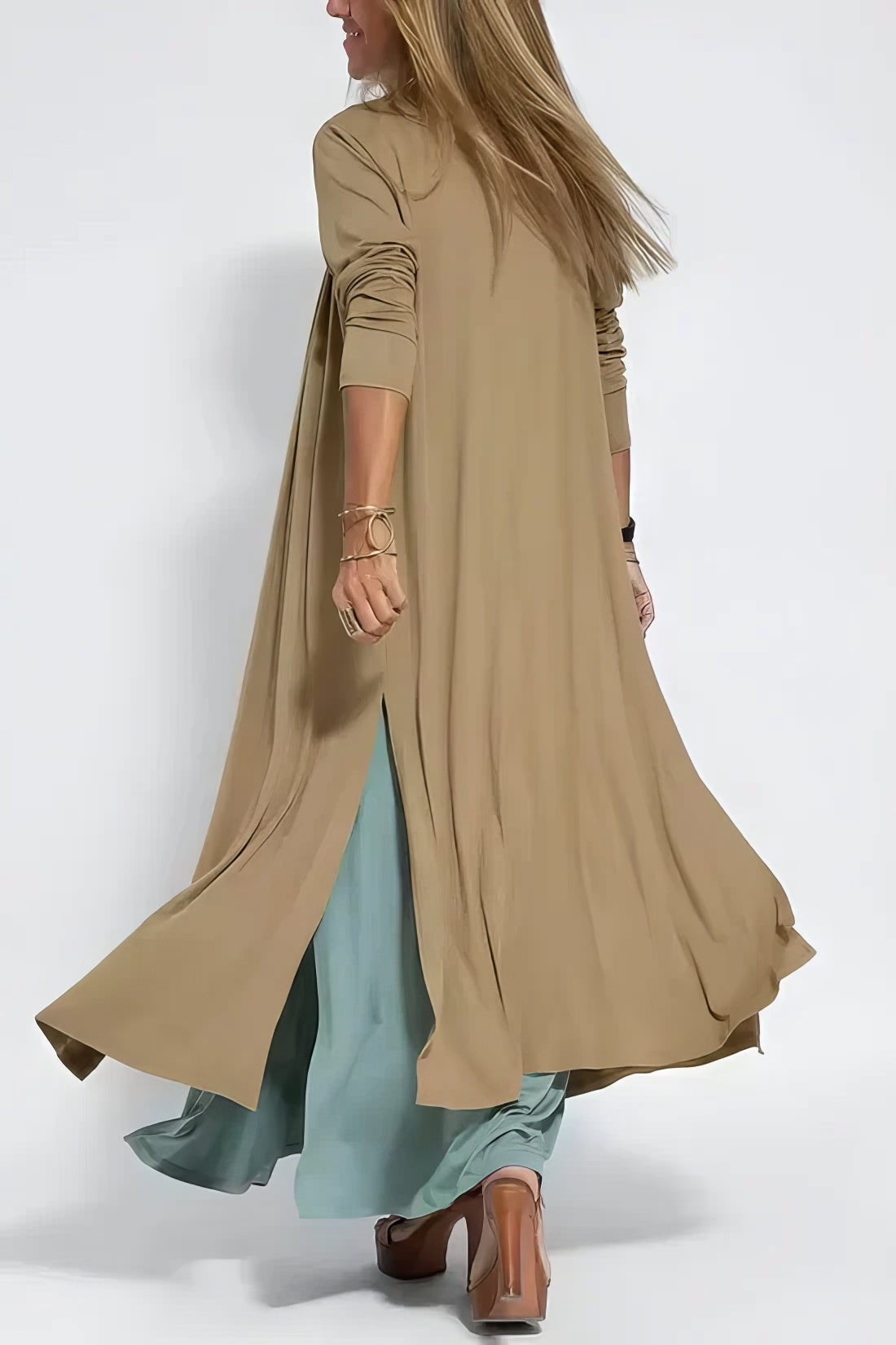 Ana - Vestido comprido elegante + casaco de malha a condizer