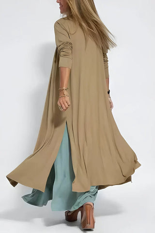 Ana - Vestido comprido elegante + casaco de malha a condizer